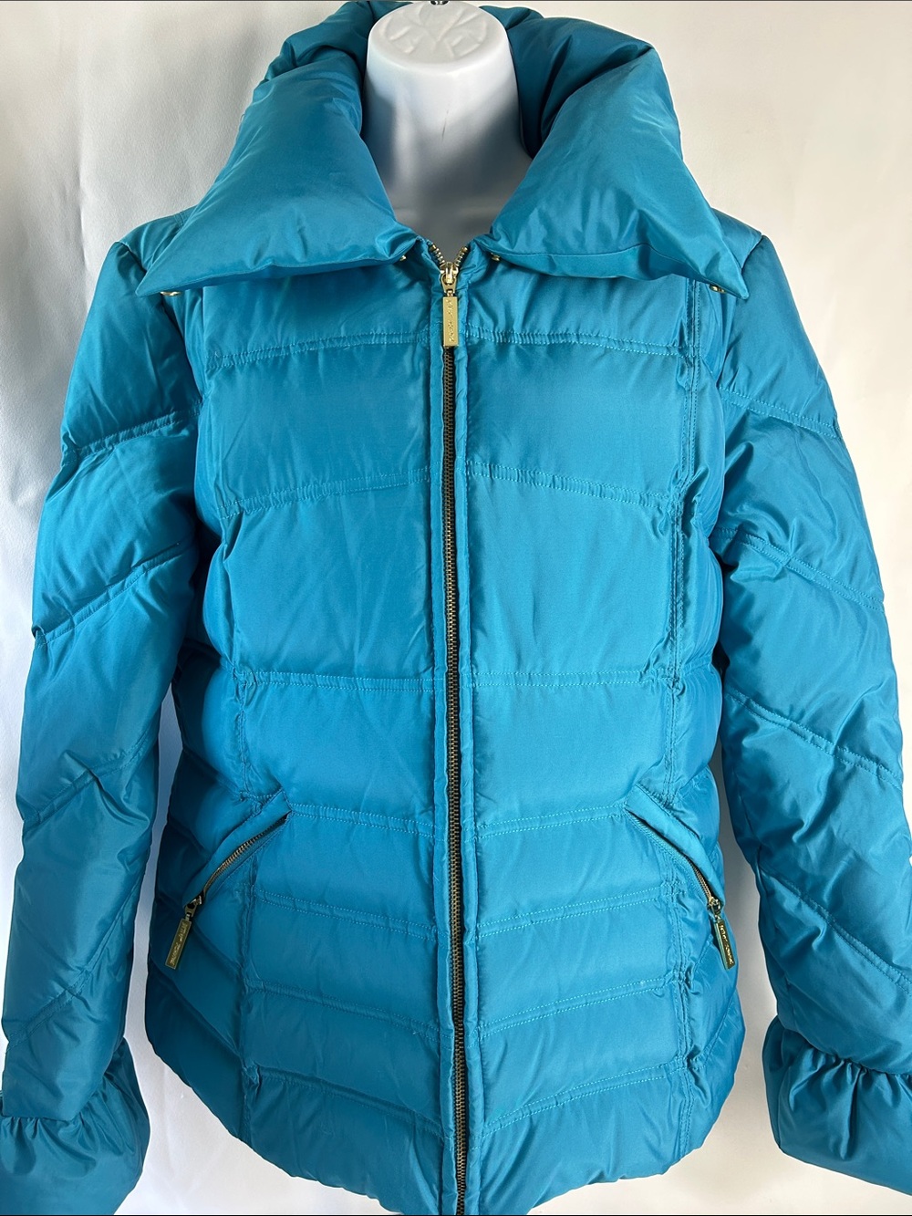 Betsey Johnson Women’s Large Blue Full Zip Lined Puffer Jacket Sportswear